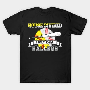 Baseball Softball Divided House Ball Mom T-Shirt